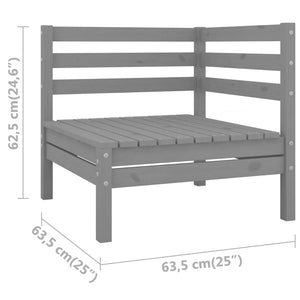 vidaXL Garden Corner Sofas 2 pcs Grey Solid Pinewood