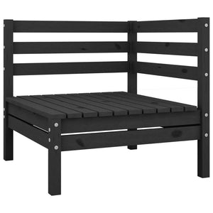 vidaXL 3 Piece Garden Lounge Set Solid Pinewood Black