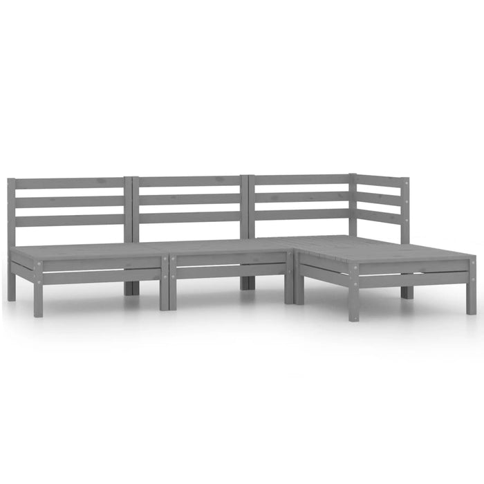 vidaXL 4 Piece Garden Lounge Set Solid Pinewood Grey