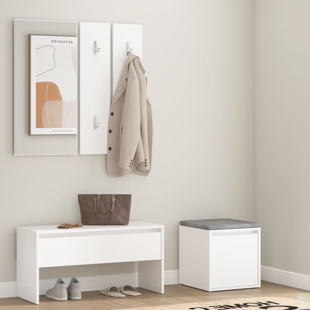 vidaXL Hallway Furniture Set White Engineered Wood