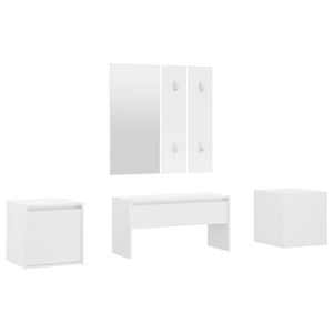 vidaXL Hallway Furniture Set White Engineered Wood