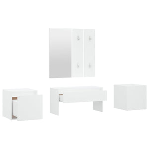 vidaXL Hallway Furniture Set White Engineered Wood