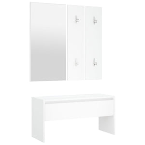 vidaXL Hallway Furniture Set White Engineered Wood