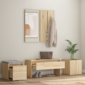 vidaXL Hallway Furniture Set Sonoma Oak Engineered Wood