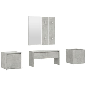 vidaXL Hallway Furniture Set Concrete Grey Engineered Wood