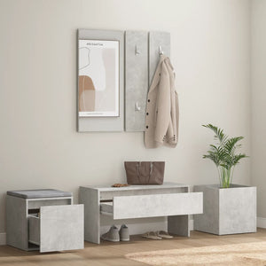 vidaXL Hallway Furniture Set Concrete Grey Engineered Wood