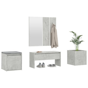 vidaXL Hallway Furniture Set Concrete Grey Engineered Wood