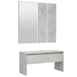 vidaXL Hallway Furniture Set Concrete Grey Engineered Wood