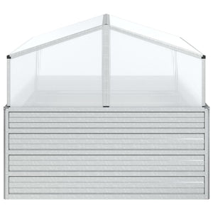 vidaXL Garden Raised Bed with Greenhouse 100x100x85 cm Silver