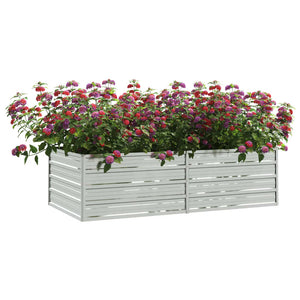 vidaXL Garden Raised Bed 160x80x45 cm Galvanized Steel Silver