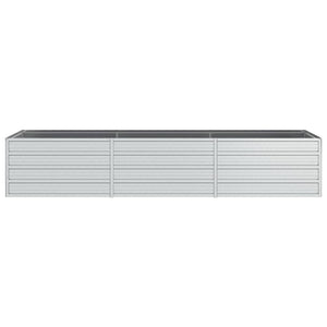 vidaXL Garden Raised Bed 240x80x45 cm Galvanized Steel Silver