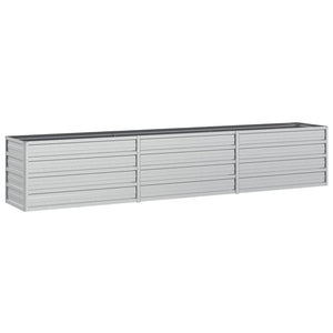 vidaXL Garden Raised Bed 240x40x45 cm Galvanized Steel Silver