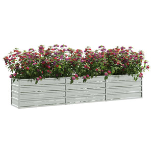 vidaXL Garden Raised Bed 240x40x45 cm Galvanized Steel Silver