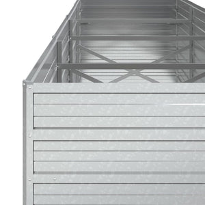 vidaXL Garden Raised Bed 320x80x77 cm Galvanized Steel Silver