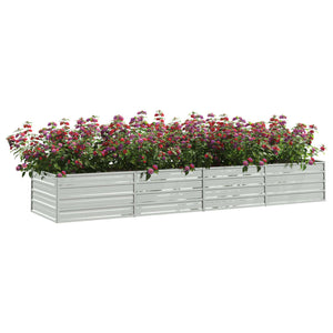 vidaXL Garden Raised Bed 320x80x45 cm Galvanized Steel Silver