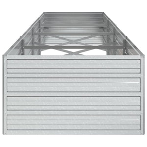 vidaXL Garden Raised Bed 320x80x45 cm Galvanized Steel Silver