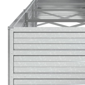 vidaXL Garden Raised Bed 320x80x45 cm Galvanized Steel Silver