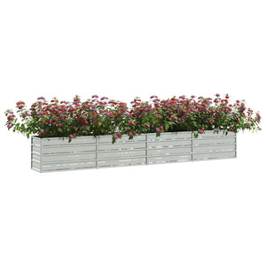 vidaXL Garden Raised Bed 320x40x45 cm Galvanized Steel Silver