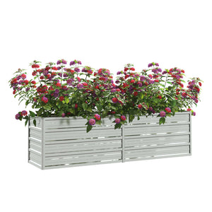 vidaXL Garden Raised Bed 160x40x45 cm Galvanized Steel Silver