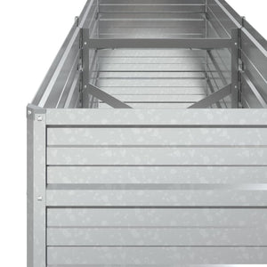 vidaXL Garden Raised Bed 160x40x45 cm Galvanized Steel Silver