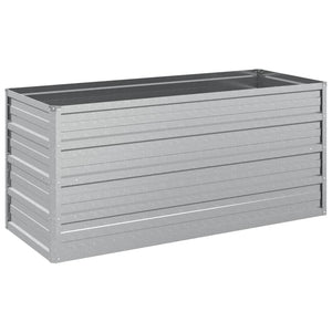 vidaXL Garden Raised Bed 100x40x45 cm Galvanized Steel Silver