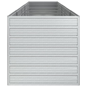 vidaXL Garden Raised Bed 400x80x77 cm Galvanized Steel Silver