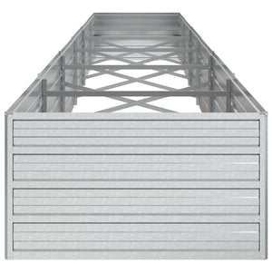 vidaXL Garden Raised Bed 480x80x45 cm Galvanized Steel Silver