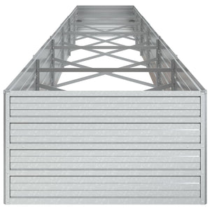 vidaXL Garden Raised Bed 600x80x45 cm Galvanized Steel Silver