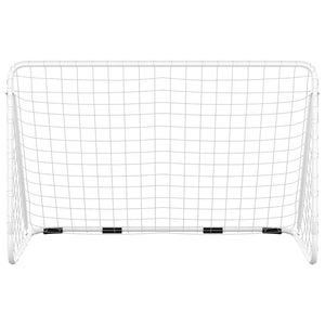 vidaXL Football Goal with Net White 180x90x120 cm Steel