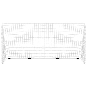 vidaXL Football Goal with Net White 366x122x182 cm Steel