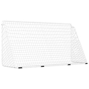 vidaXL Football Goal with Net White 366x122x182 cm Steel