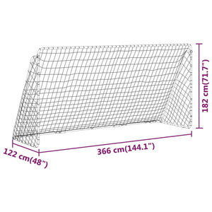 vidaXL Football Goal with Net White 366x122x182 cm Steel