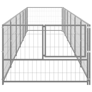 vidaXL Dog Kennel Silver 6 m² Steel