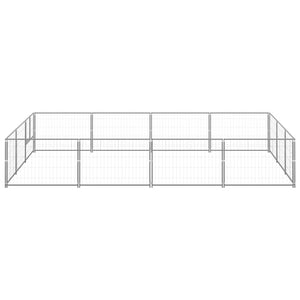 vidaXL Dog Kennel Silver 12 m² Steel