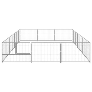 vidaXL Dog Kennel Silver 21 m² Steel