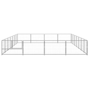 vidaXL Dog Kennel Silver 28 m² Steel