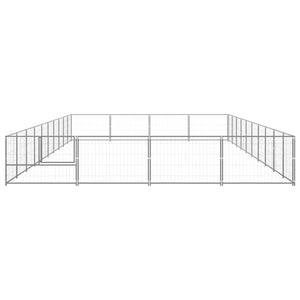 vidaXL Dog Kennel Silver 40 m² Steel