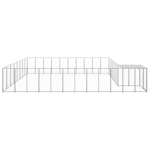 vidaXL Dog Kennel Silver 25.41 m² Steel