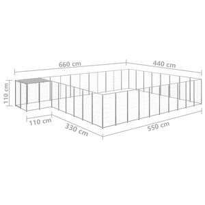 vidaXL Dog Kennel Silver 25.41 m² Steel