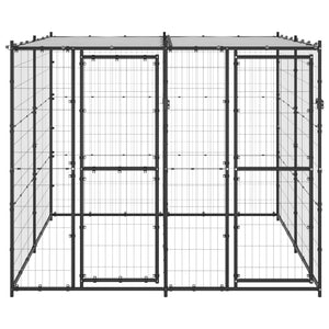 vidaXL Outdoor Dog Kennel Steel with Roof 4.84 m²