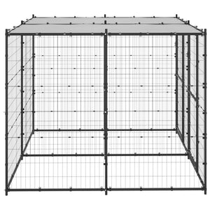 vidaXL Outdoor Dog Kennel Steel with Roof 4.84 m²