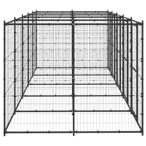 vidaXL Outdoor Dog Kennel Steel 12.1 m²