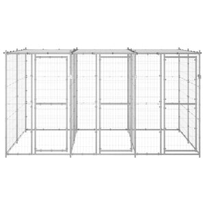 vidaXL Outdoor Dog Kennel Galvanised Steel with Roof 7.26 m²