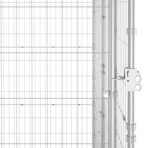 vidaXL Outdoor Dog Kennel Galvanised Steel with Roof 7.26 m²