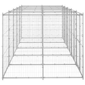 vidaXL Outdoor Dog Kennel Galvanised Steel 12.1 m²