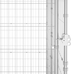 vidaXL Outdoor Dog Kennel Galvanised Steel 12.1 m²