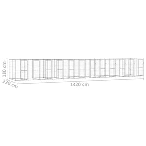 vidaXL Outdoor Dog Kennel Galvanised Steel 29.04 m²