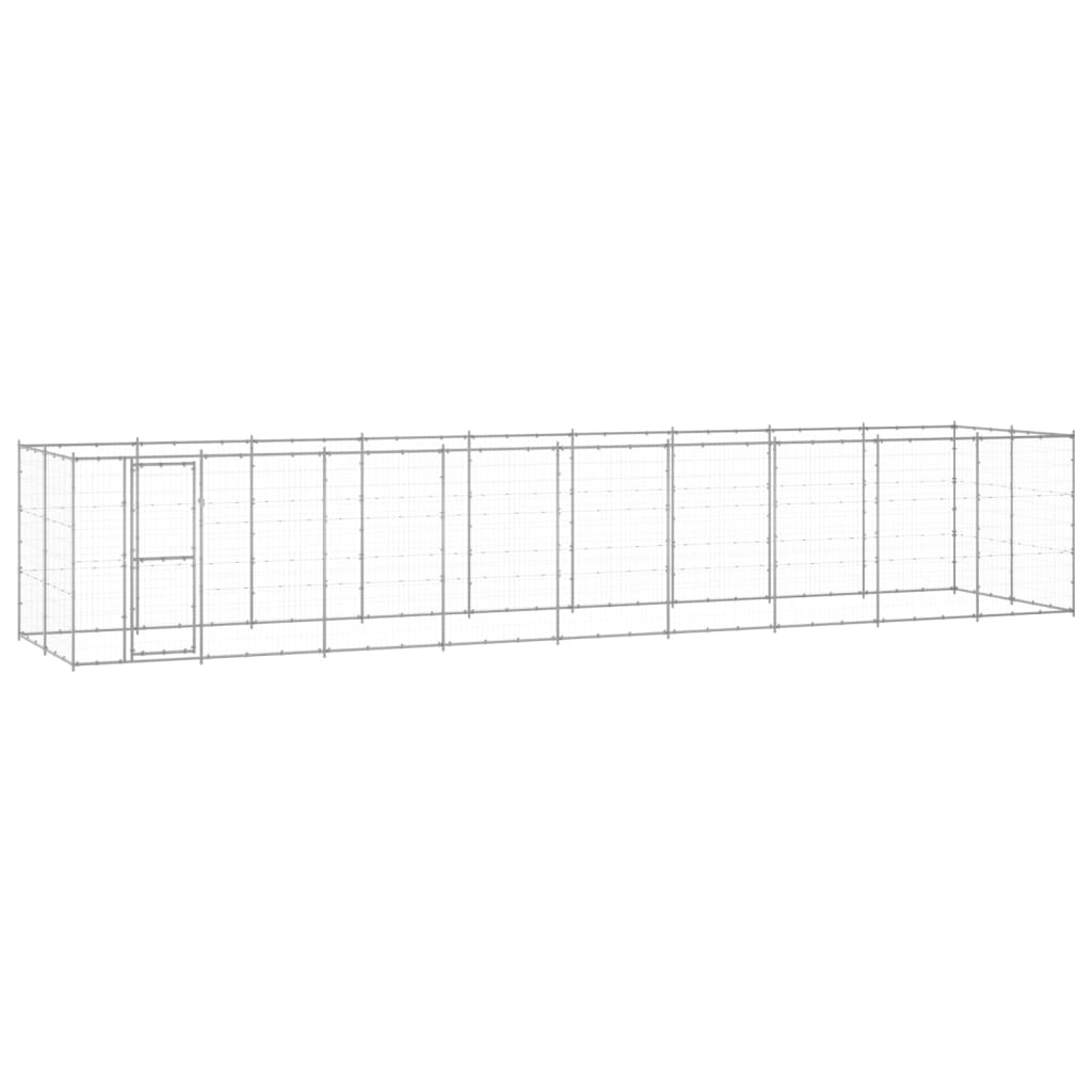 vidaXL Outdoor Dog Kennel Galvanised Steel 21.78 m²