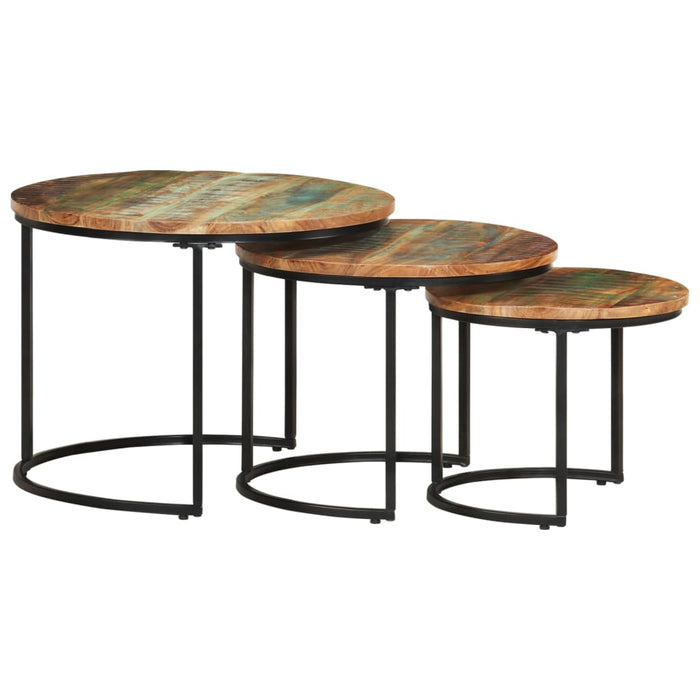 vidaXL Nesting Tables 3 pcs Solid Reclaimed Wood