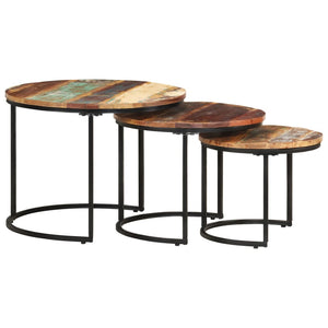 vidaXL Nesting Tables 3 pcs Solid Reclaimed Wood